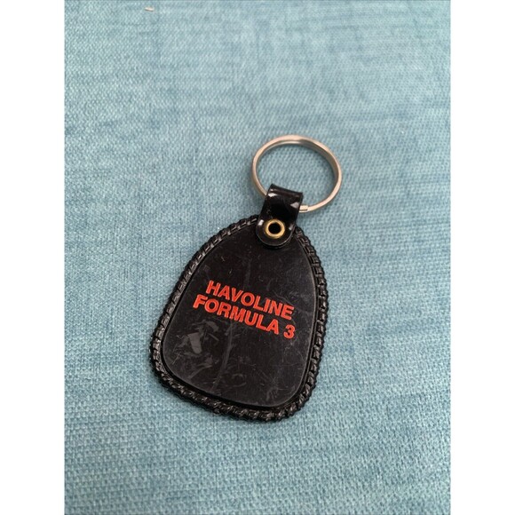 Vintage TEXACO OIL HAVOLINE FORMULA 3  Black keychain keyring 2.25” - Picture 1 of 2